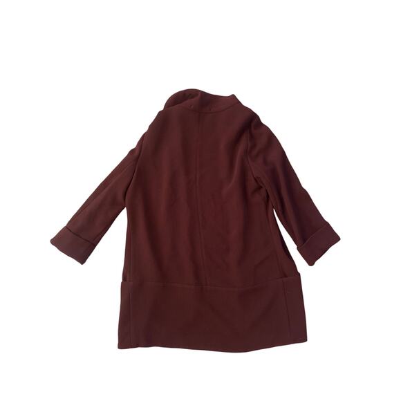 Women 6 Aritzia Wilfred Maroon Open Front Blazer Suit Jacket Long Work Japan - Picture 4 of 5